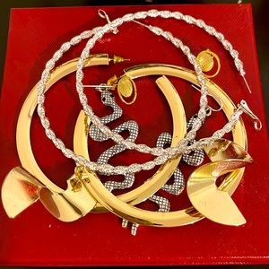 5 PAIRS of Earrings Silver & Gold Plated CLOSET CLEANING SALE